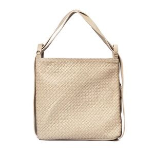 MANDRN Woven Convertible Evra Tote - Bone (converts to backpack)